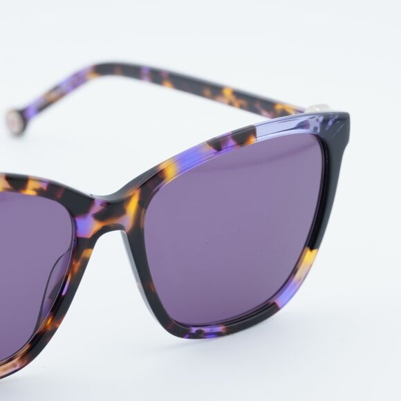 Carolina Herrera CH0052/S 0F0T UR Sunglasses Havana Square Frame, Violet Lenses - Picture 2 of 11